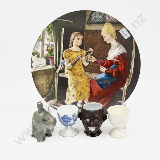 Nutbrown Elephant Form Pie Funnel & Three Egg Cups etc