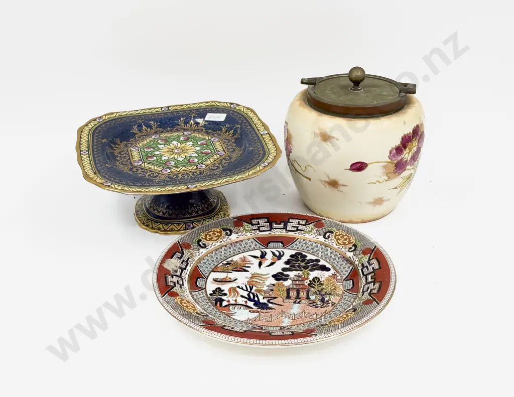 Biscuit Barrel with Mintons Pedestal Dish & Other Image 1++
