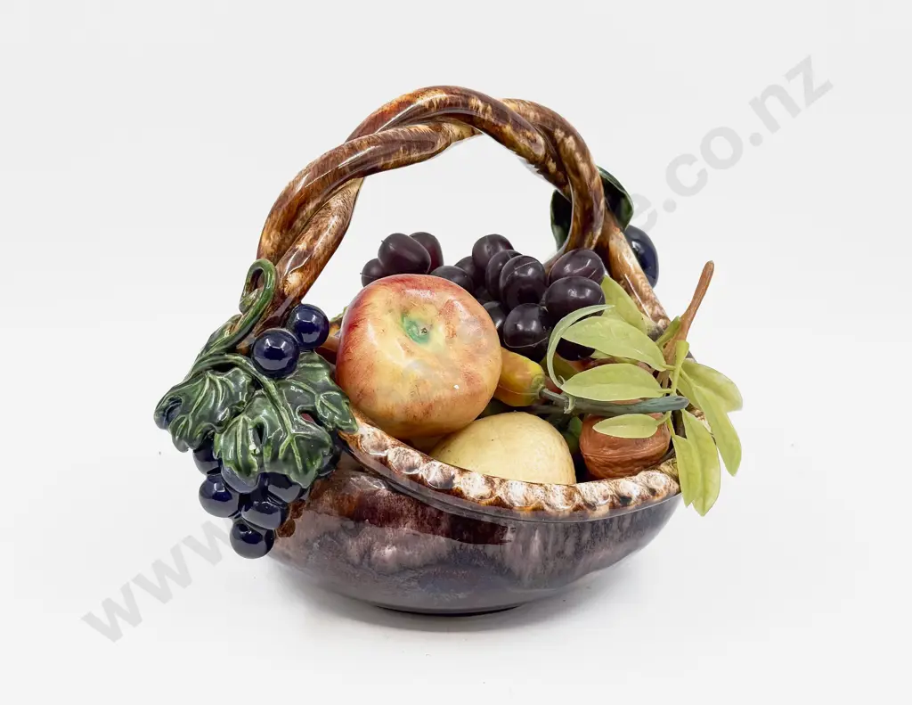 St Peter Ceramic Fruit Basket & Assorted Faux Fruit Image 1++