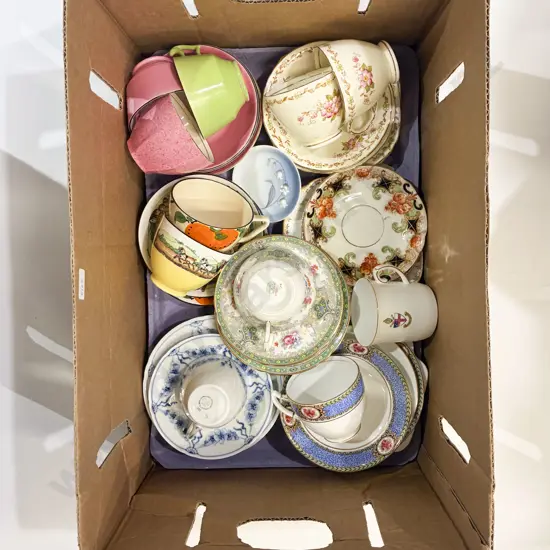 Box Qty of Assorted Fancy Tea China incl Shelley and B&G