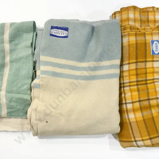 Three Assorted NZ Woollen Travel Blankets