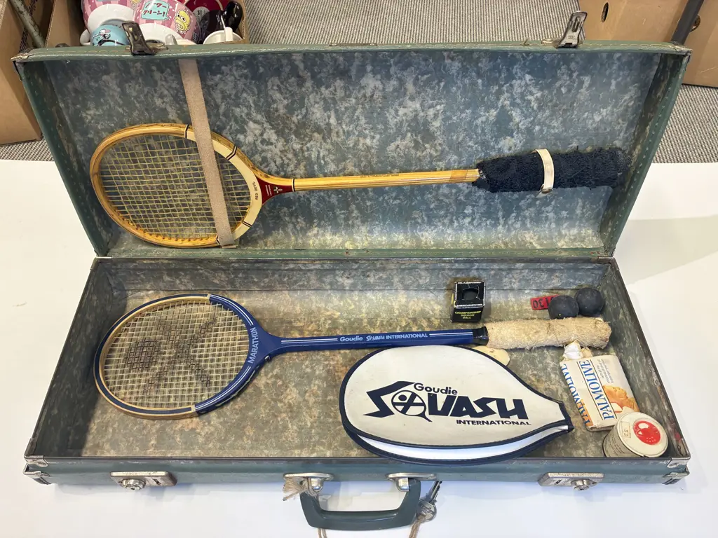 Two Squash Rackets in Case & Assorted Image 1++
