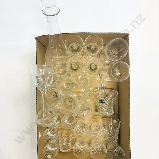 Box Qty of Assorted Crystal & Glass Ware