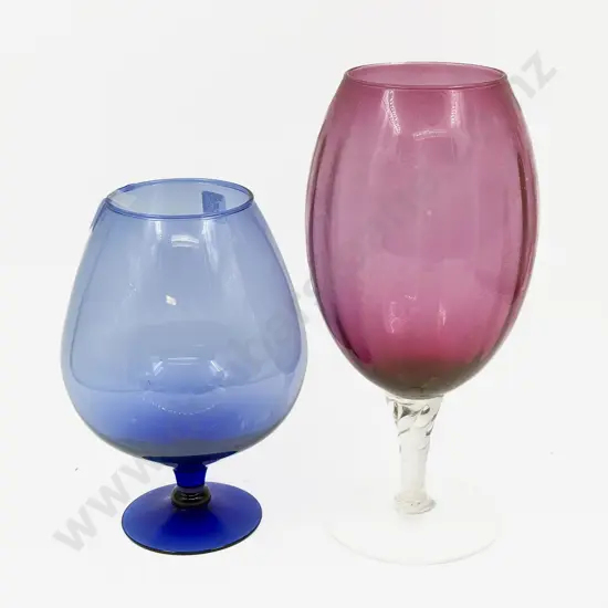 Two Novelty Sized Coloured Glasses