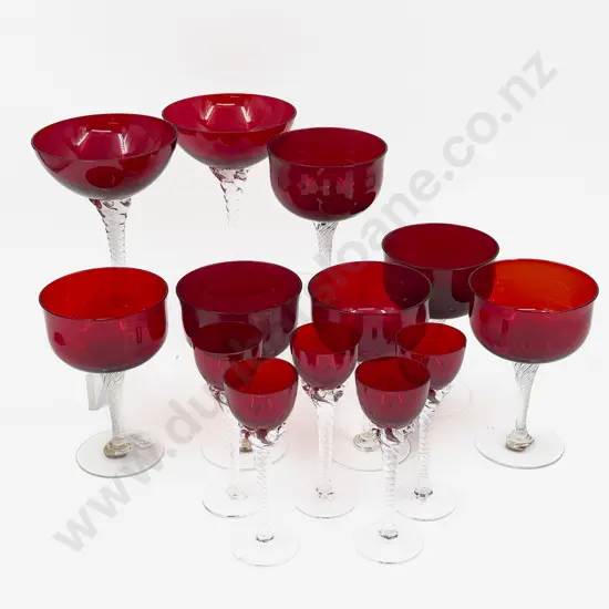 Qty of Assorted Ruby Glass Ware