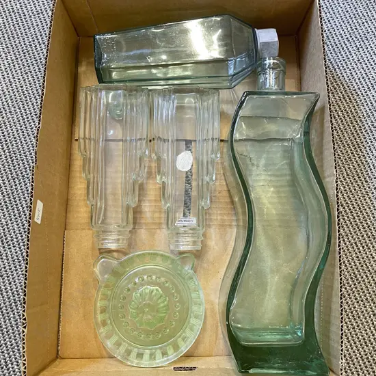 Box Qty of Assorted Vintage Glass Ware