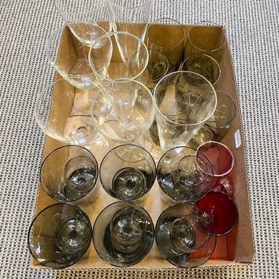 Box Qty of Assorted Glass Ware