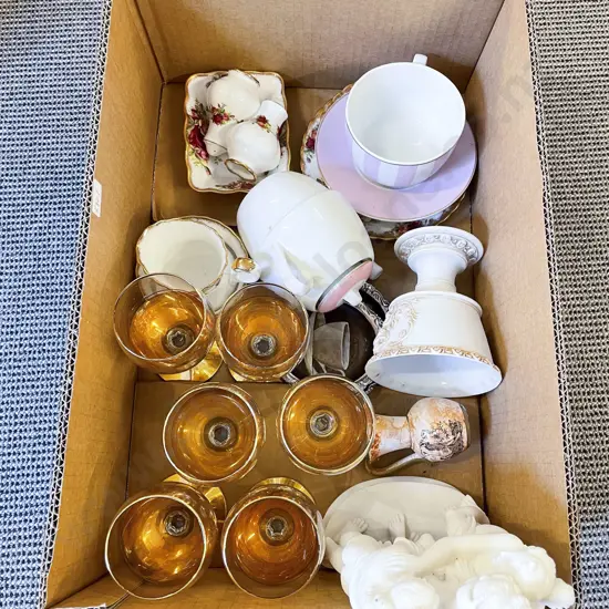 Box Qty of Assorted incl Glass Ware & China