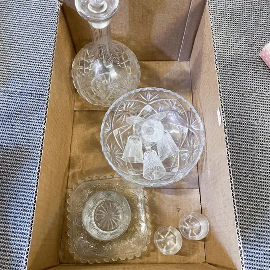Box Qty of Assorted Crystal incl Decanter