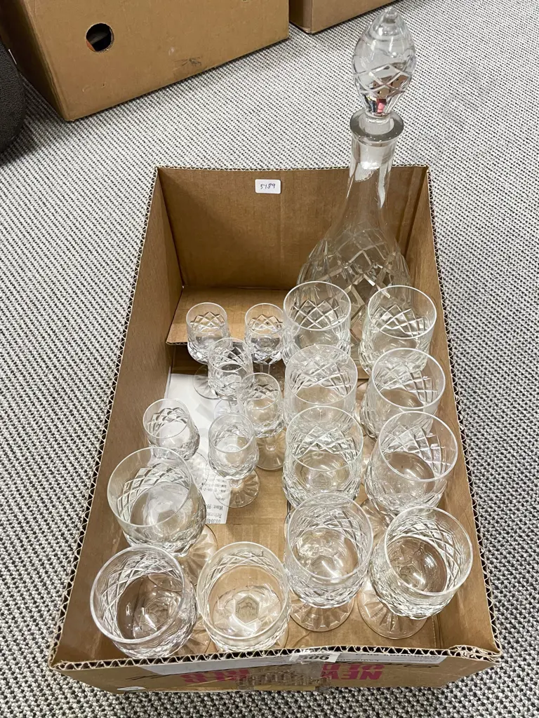 Box Qty of Assorted Crystal incl Decanter Image 1++