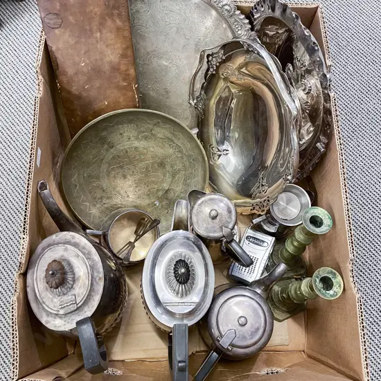 Box Qty of Assorted S/P & Other Metal Ware