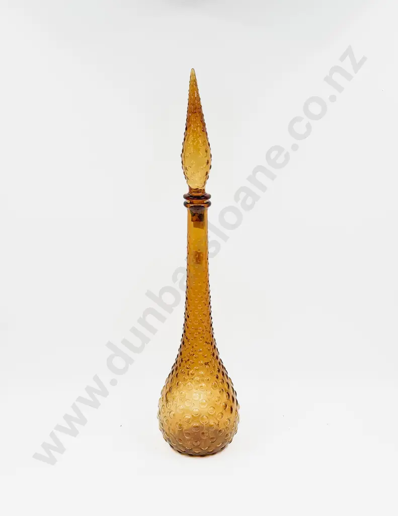 Mid C20th Amber Glass Genie Bottle Image 1++