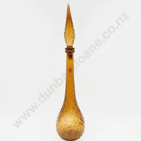 Mid C20th Amber Glass Genie Bottle