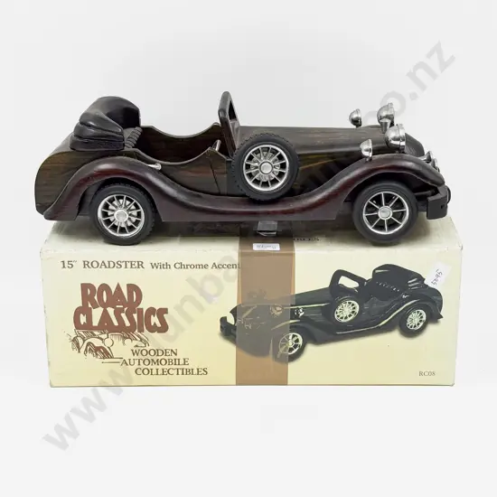 Boxed Road Classics Wooden 15" Roadster with Chrome Accents