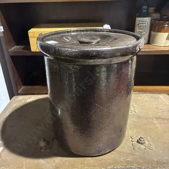Lidded Stoneware Crock