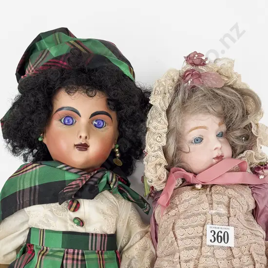 Two New Bisque Dolls 45cm 52cm