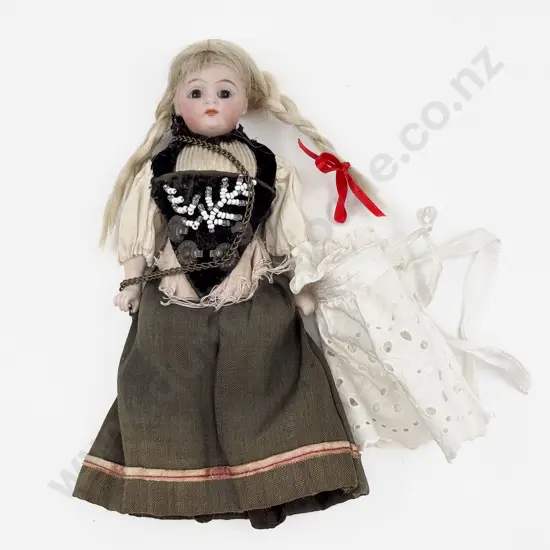 Antique Small Simon & Halbig Bisque Swiss National Costume Doll 19cm