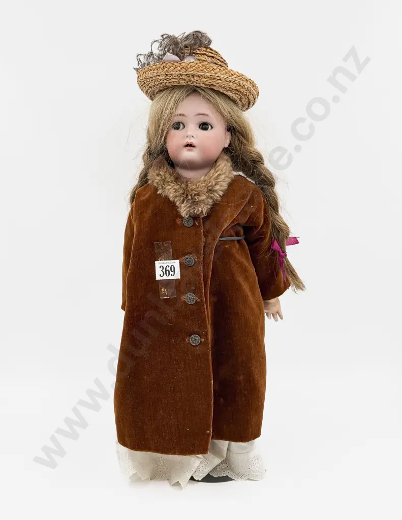 Antique Simon & Halbig Bisque Flirty Eye Doll 46cm Image 1++