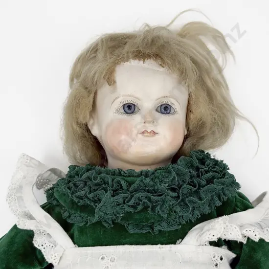 Antique Composition Shoulder Plate Doll on Rag Body 61cm