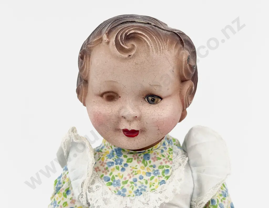 Antique All Composition Character Doll 44cm Image 1++