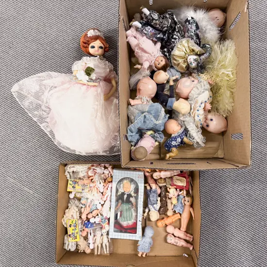 Collection Tiny Hard Plastic and Assorted Play Dolls