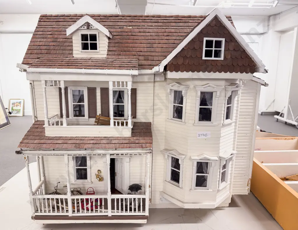 Vintage Large Two Story Six Room Dolls House with Furniture and Qty Other Furniture Image 1++
