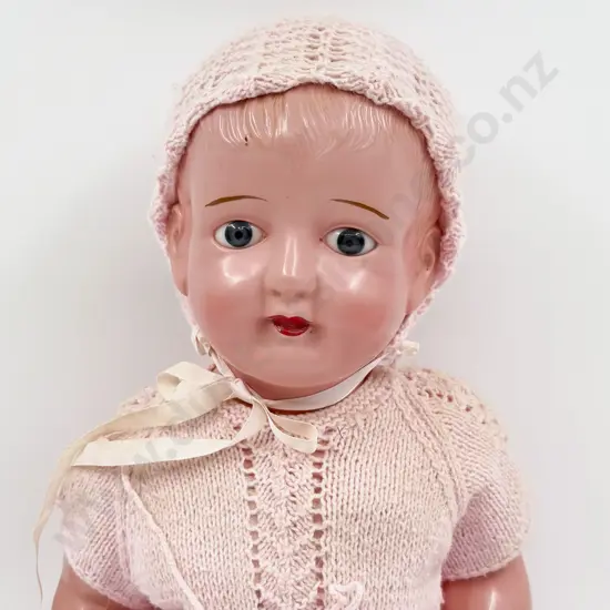 Antique Celluloid Character Baby Doll 58cm