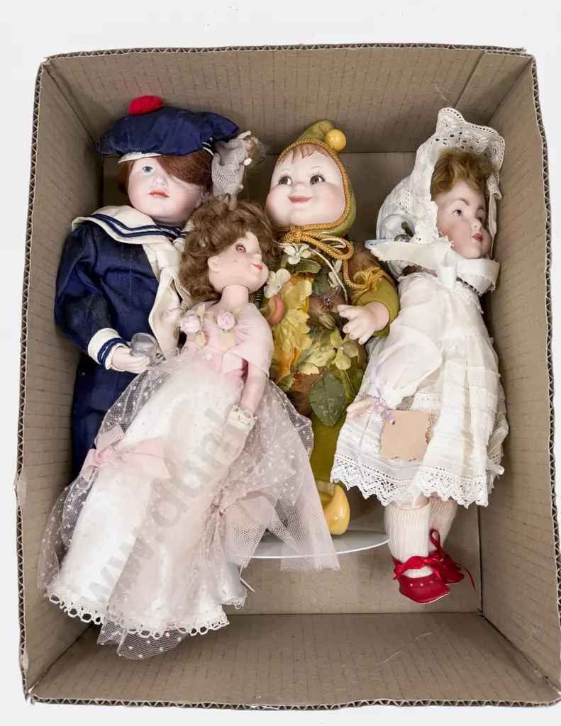 Four New Bisque Character Dolls Image 1++
