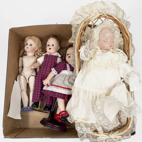 Four New Bisque Character Dolls