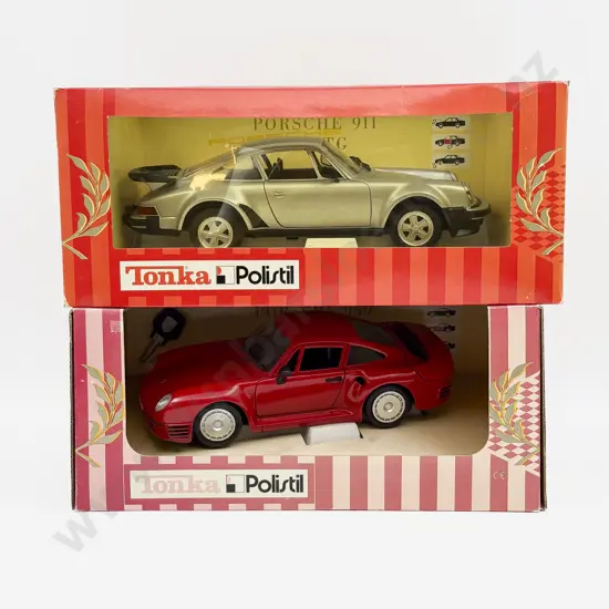 Two Boxed Tonka Polistil 1:18 Scale Porsche Models