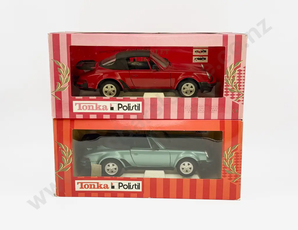 Two Boxed Tonka Polistil 1:18 Scale Porsche Models Image 1++