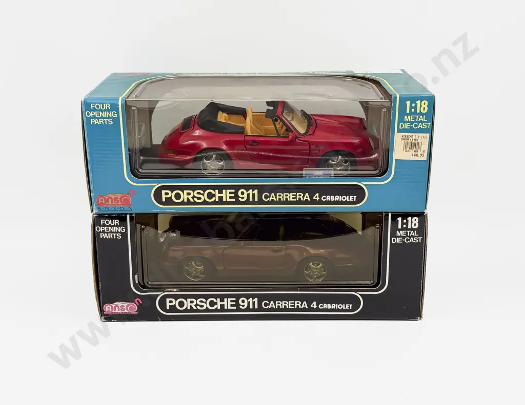 Two Boxed Anso 1:18 Scale Porsche Models Image 1++