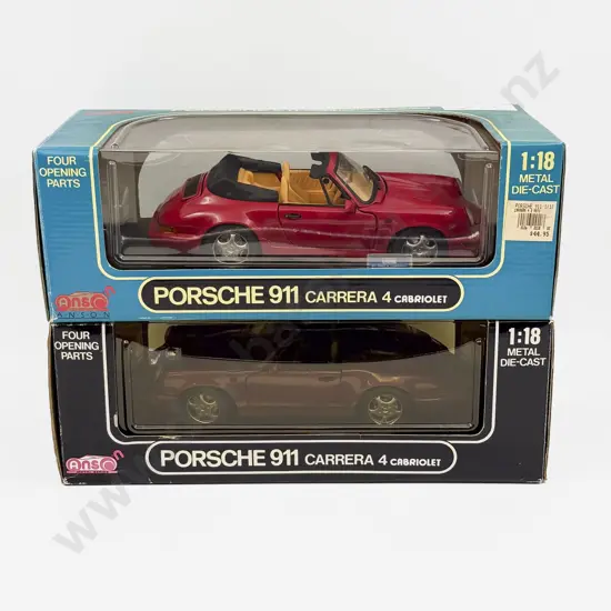 Two Boxed Anso 1:18 Scale Porsche Models