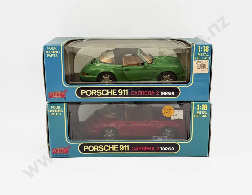Two Boxed Anso 1:18 Scale Porsche Models Image 1++