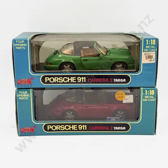 Two Boxed Anso 1:18 Scale Porsche Models