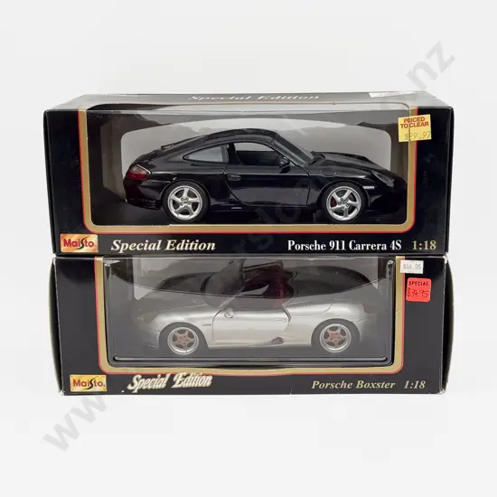 Two Boxed Masito 1:18 Scale Porsche Models