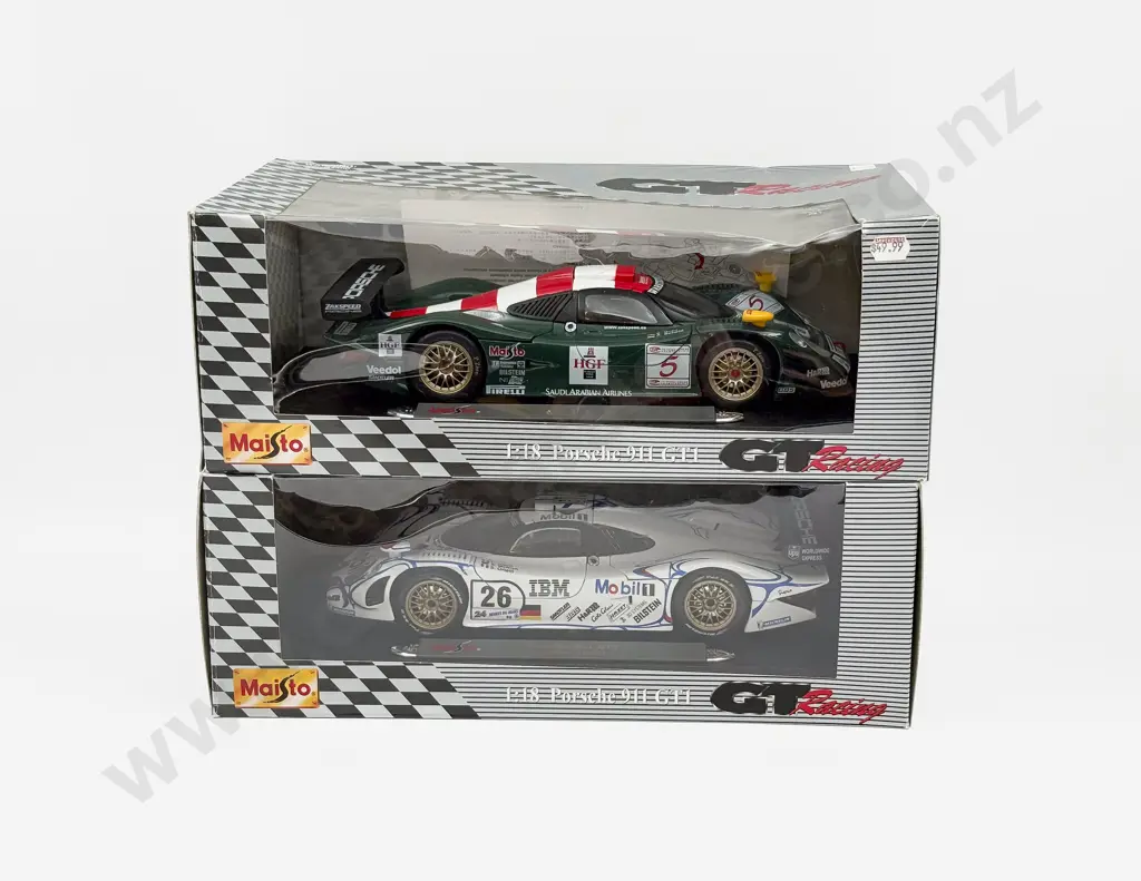 Two Boxed Masito 1:18 Scale Porsche Models Image 1++