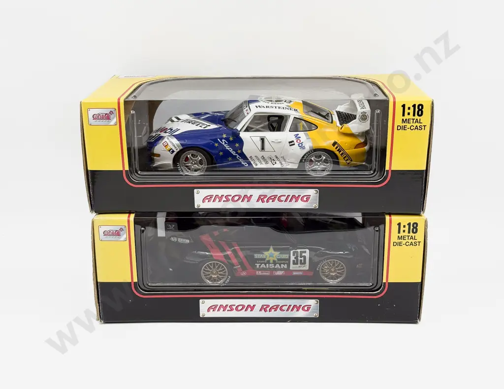 Two Boxed Anso 1:18 Scale Porsche Models Image 1++