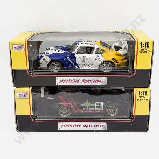 Two Boxed Anso 1:18 Scale Porsche Models