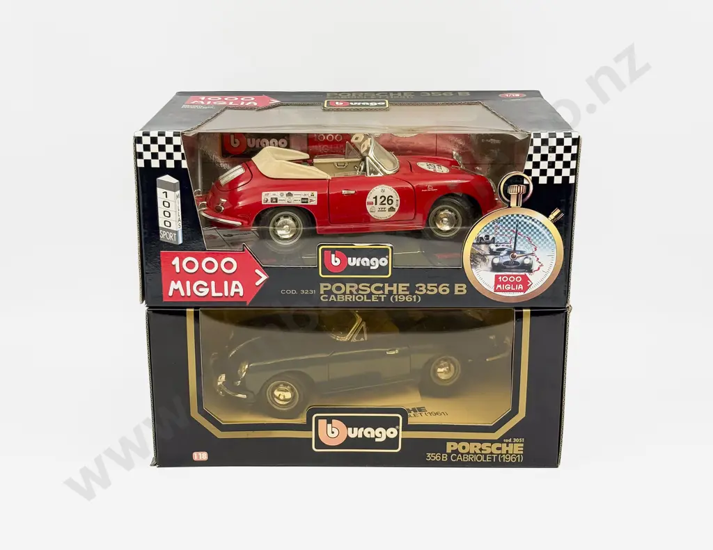 Two Boxed Burago 1:18 Scale Porsche Models Image 1++