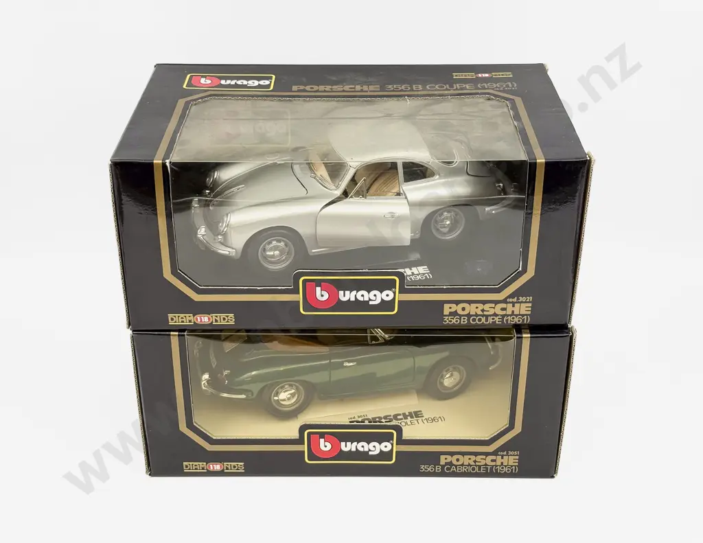 Two Boxed Burago 1:18 Scale Porsche Models Image 1++