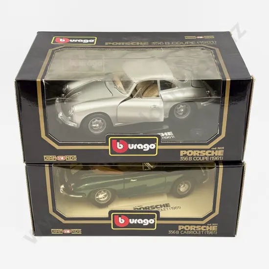 Two Boxed Burago 1:18 Scale Porsche Models