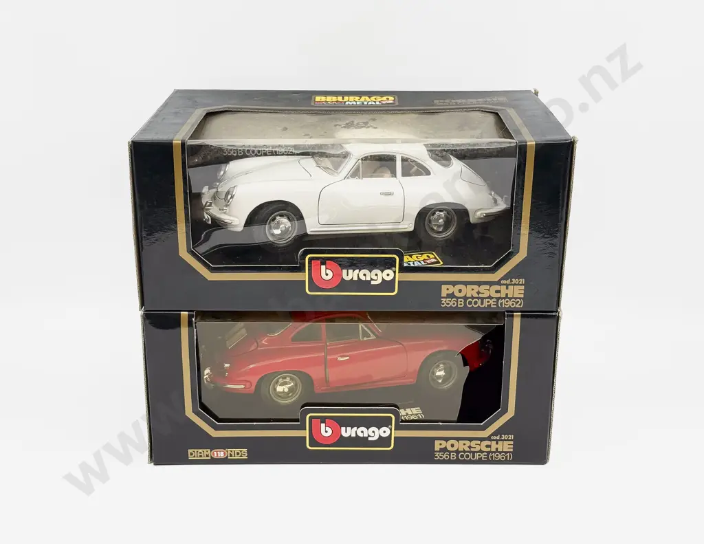 Two Boxed Burago 1:18 Scale Porsche Models Image 1++