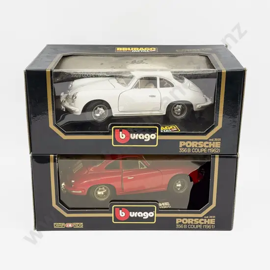 Two Boxed Burago 1:18 Scale Porsche Models