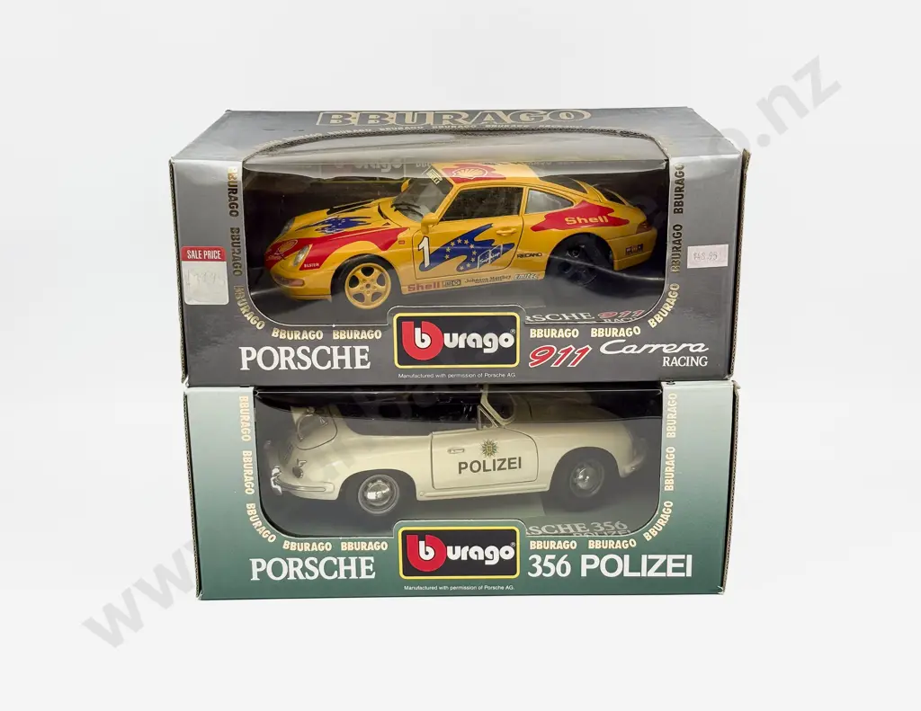 Two Boxed Burago 1:18 Scale Porsche Models Image 1++