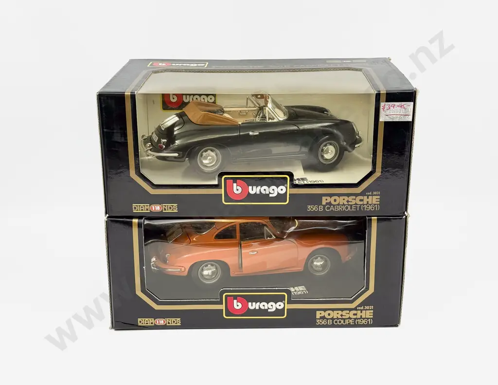 Two Boxed Burago 1:18 Scale Porsche Models Image 1++