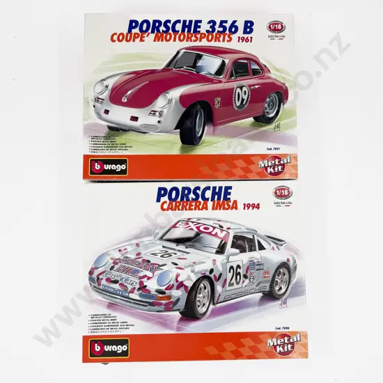 Two Burago Completed Metal Kit Porsche Models