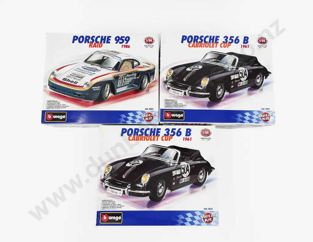 Three Burago Completed Metal Kit Porsche Models Image 1++