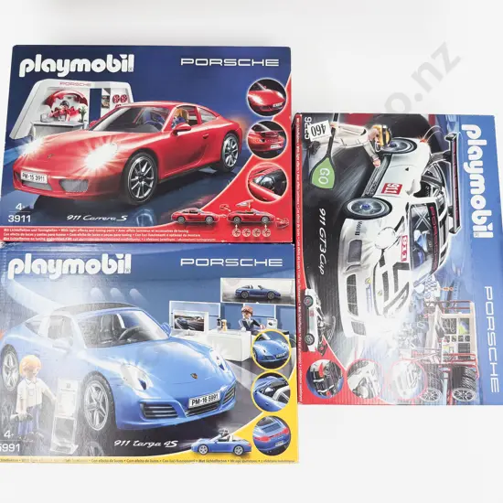 Three Playmobil Completed Porsche Models