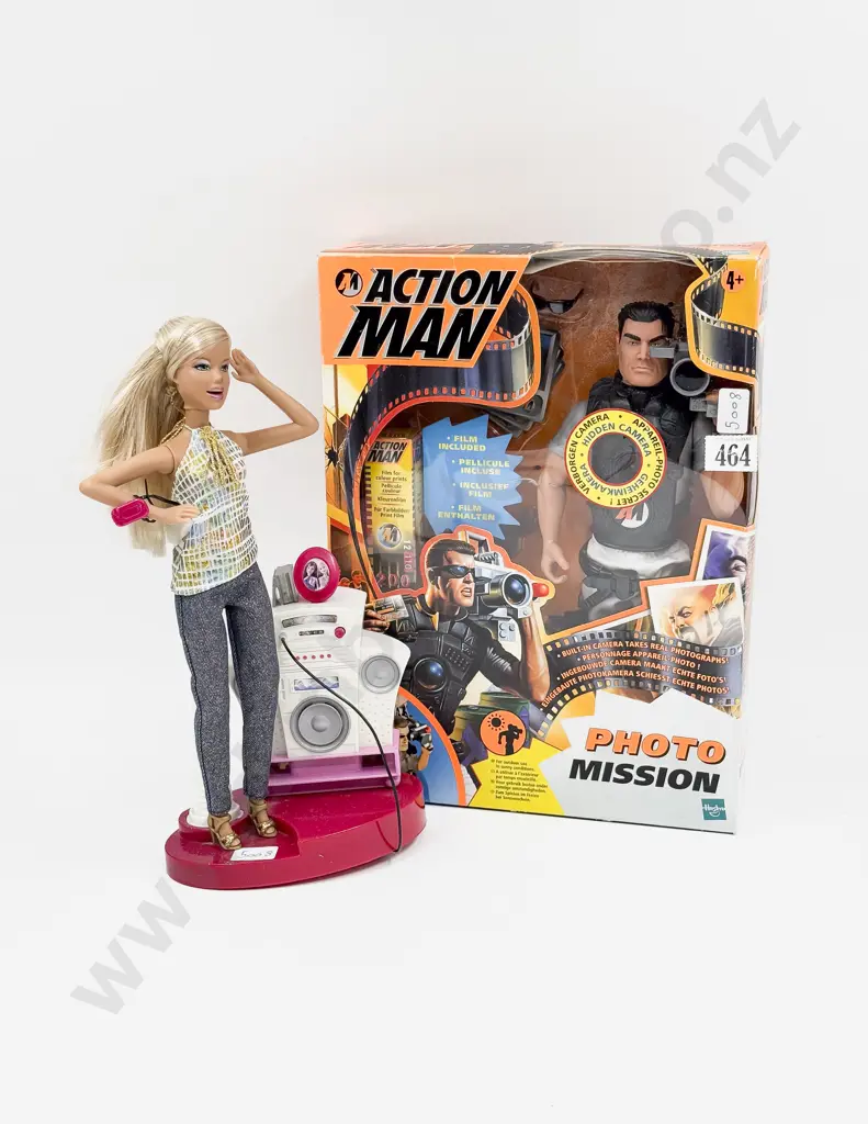 Boxed Action Man Photo Mission and Unboxed Singing Barbie Doll Image 1++